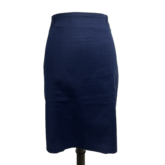 Van Heusen Studio Trouser Skirt size 10 Navy Blue Straight Knee Stretch Career - Picture 1 of 8